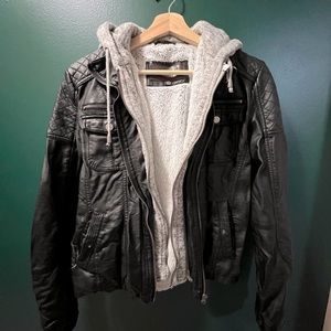 YMI faux leather jacket with soft fuzzy lining